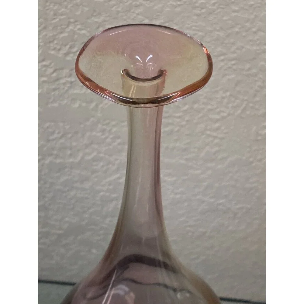 Kosta Boda Kjell Engman 11 1/2" Fidji Rainbow Art Glass Bottle Vase 48838 - Picture 10 of 16